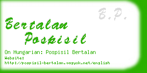 bertalan pospisil business card